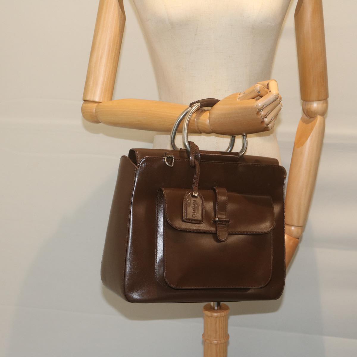 GUCCI Hand Bag Patent leather Brown 000 2058 0307 5 61566