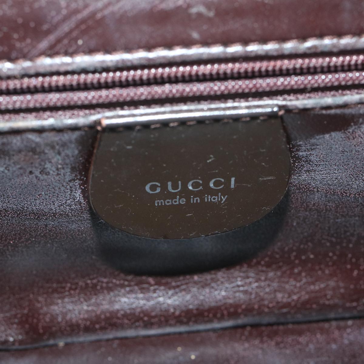 GUCCI Vanity Bamboo Cosmetic Pouch Patent leather Brown 013 0406 2490 61575