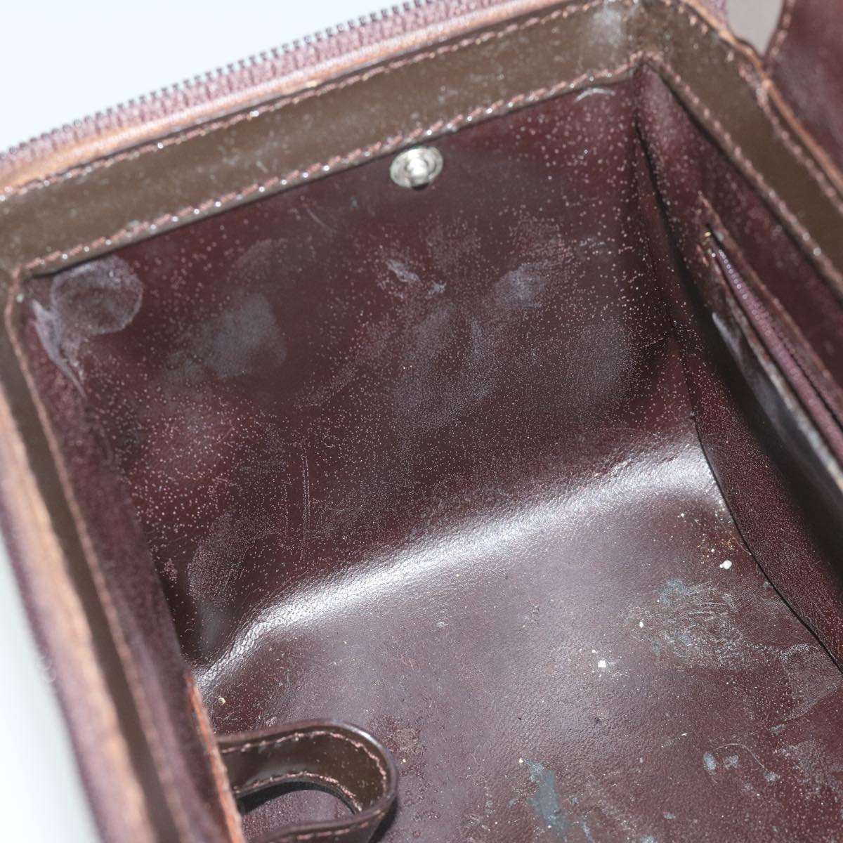 GUCCI Vanity Bamboo Cosmetic Pouch Patent leather Brown 013 0406 2490 61575