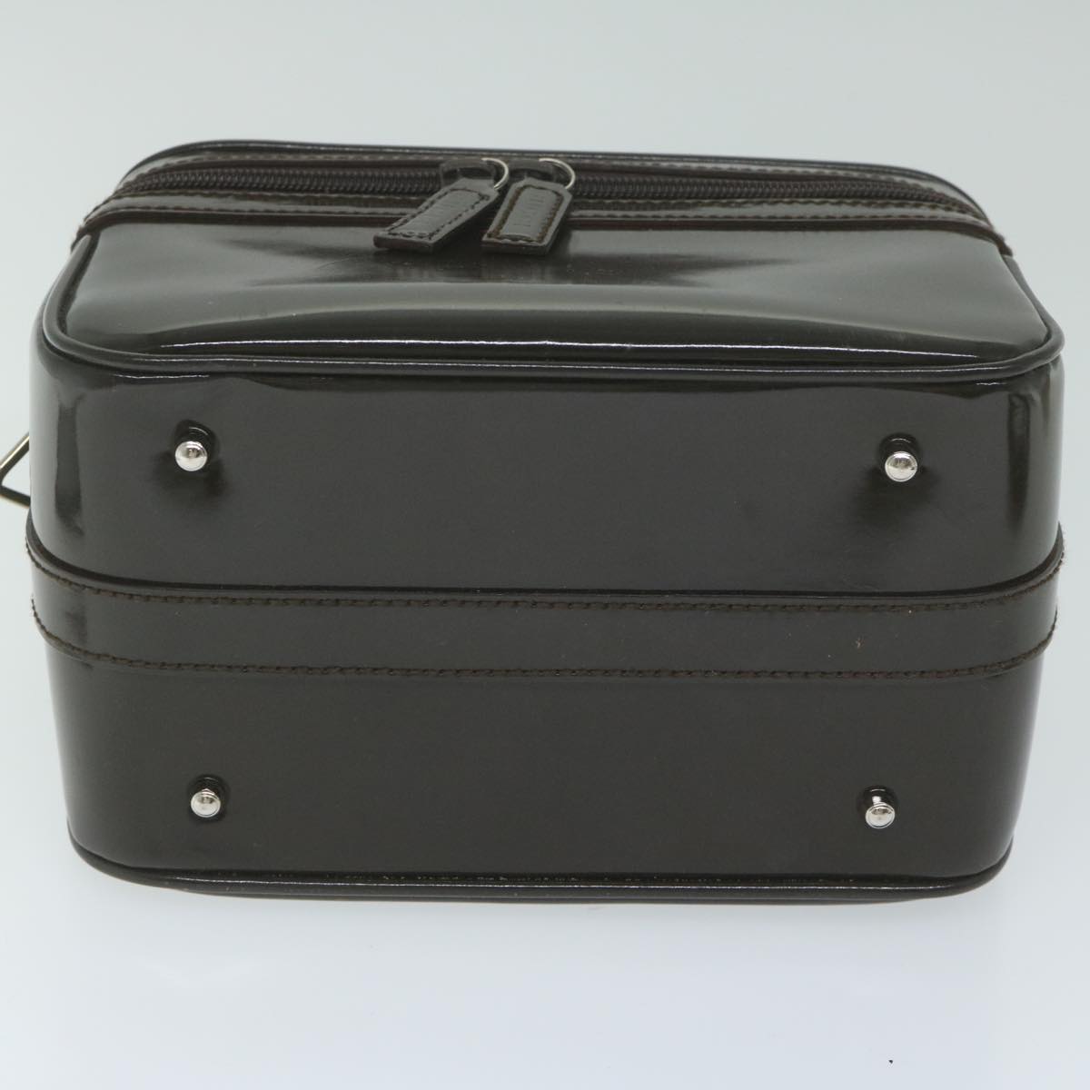 GUCCI Vanity Bamboo Cosmetic Pouch Patent leather Brown 013 0406 2490 61575