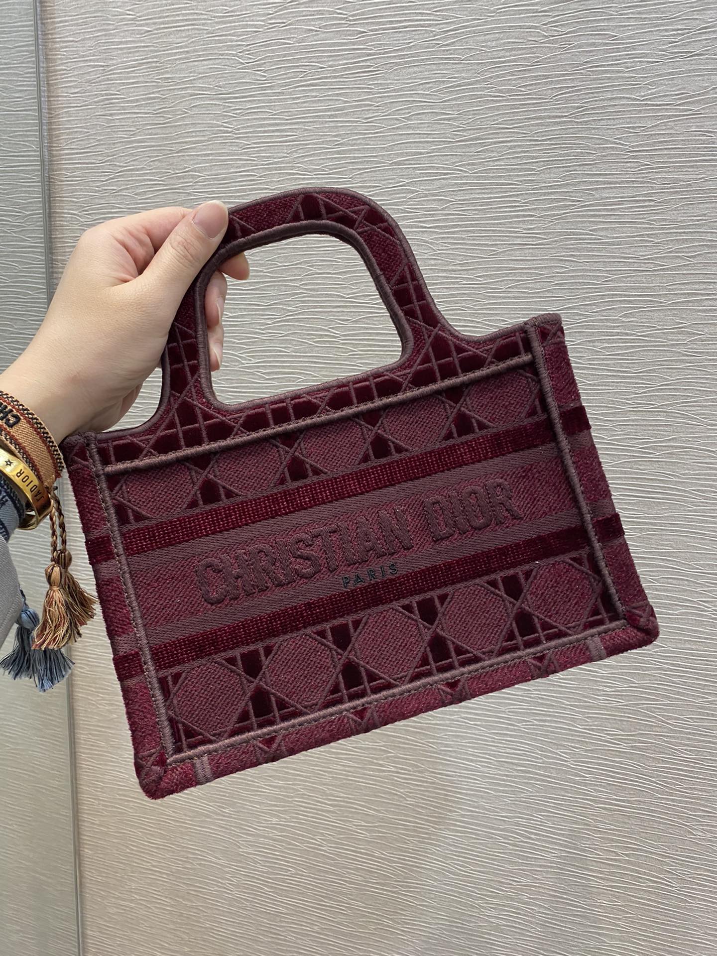 GLAMI Mini Tote Book Oblique Red Canvas For Women 23cm/9in CD