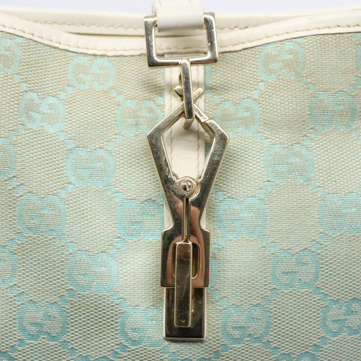 GUCCI GG Canvas Jackie Shoulder Bag Light Blue 001 4057 61650