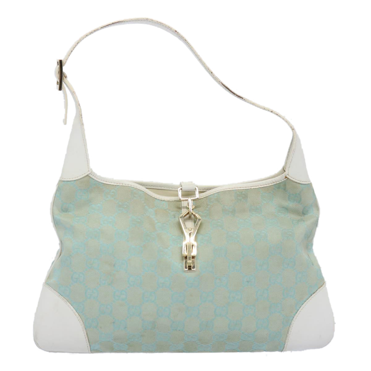 GUCCI GG Canvas Jackie Shoulder Bag Light Blue 001 4057 61650