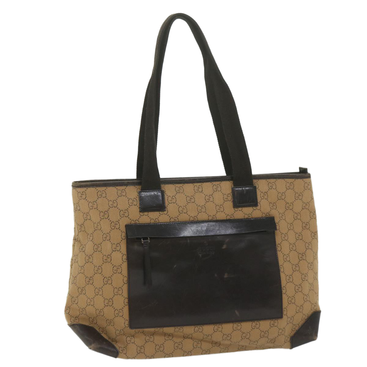 GUCCI GG Canvas Tote Bag Brown 61657