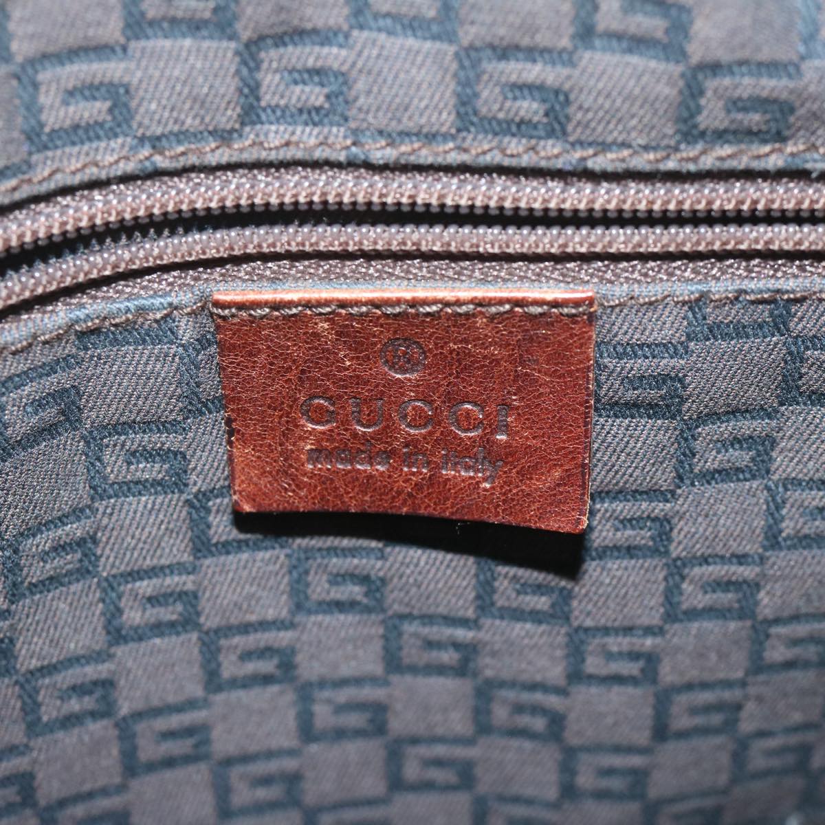 GUCCI Hand Bag Canvas Khaki 30458 61658