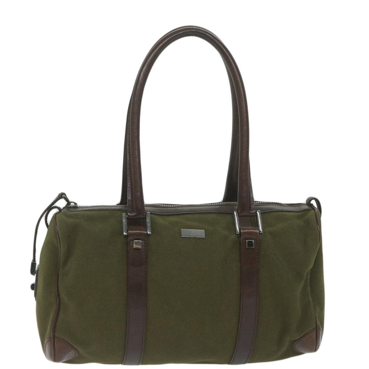 GUCCI Hand Bag Canvas Khaki 30458 61658