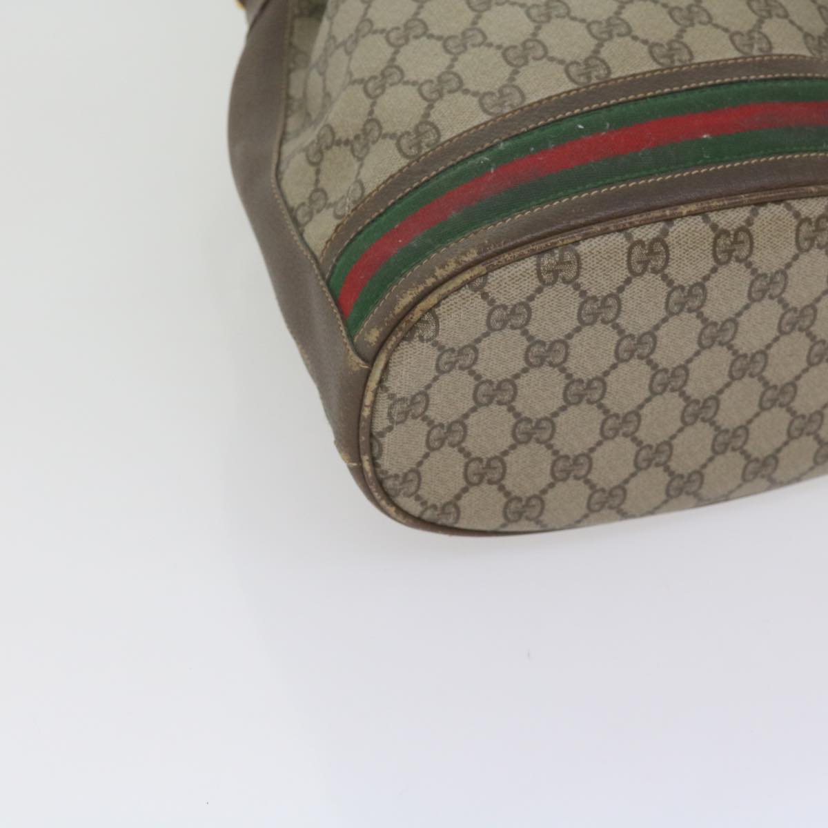 GUCCI GG Supreme Web Sherry Line Shoulder Bag Beige Red 001 116 0933 61702