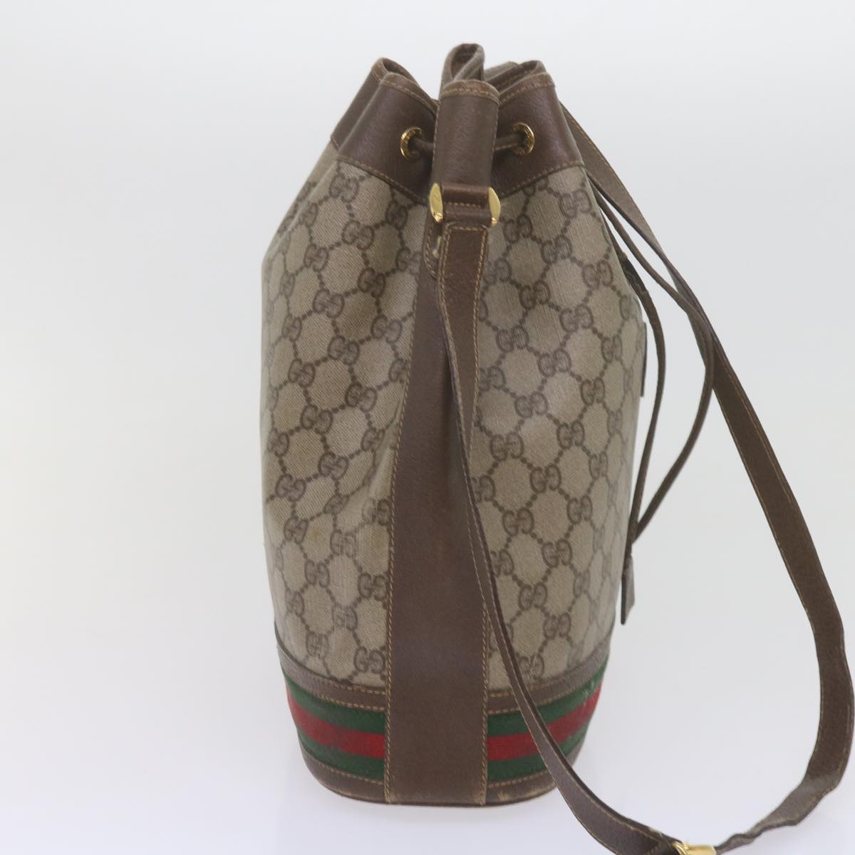 GUCCI GG Supreme Web Sherry Line Shoulder Bag Beige Red 001 116 0933 61702
