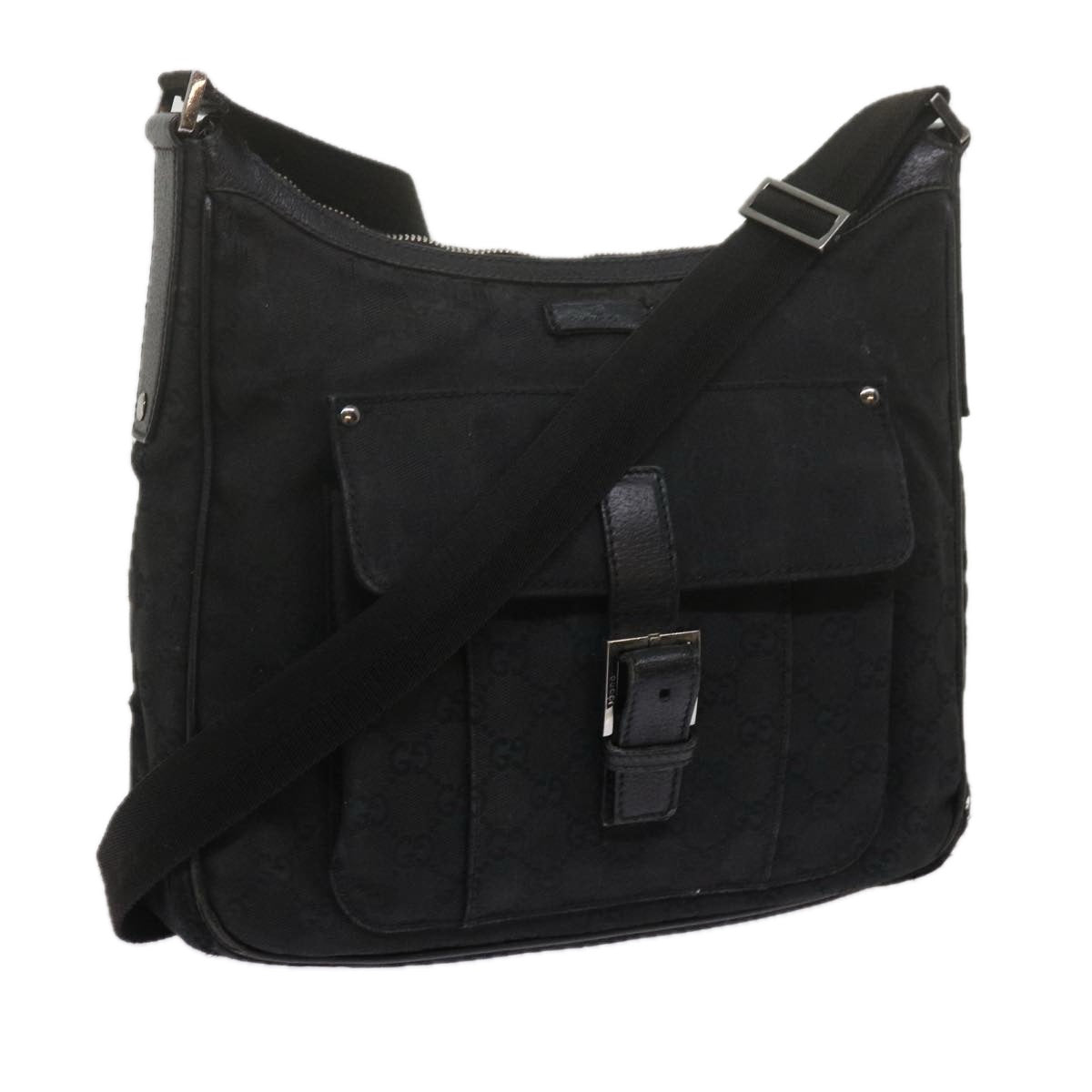 GUCCI GG Canvas Shoulder Bag Black 61704