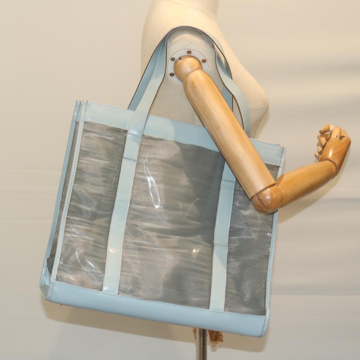 GUCCI Tote Bag Vinyl Light Blue 002 3754 0404 61705