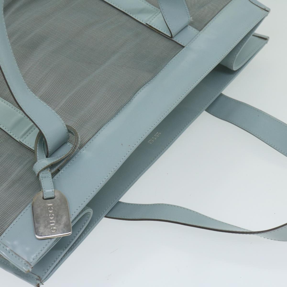 GUCCI Tote Bag Vinyl Light Blue 002 3754 0404 61705