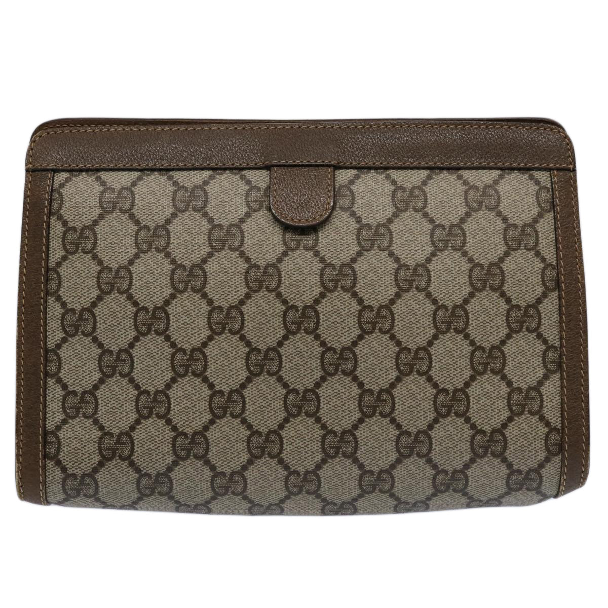 GUCCI GG Supreme Web Sherry Line Clutch Bag Beige Red Green 89 01 032 61756