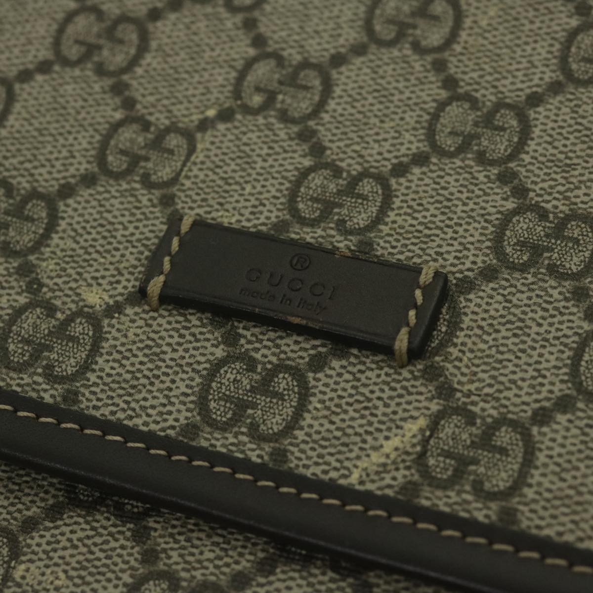 GUCCI GG Supreme Shoulder Bag PVC Leather Beige 223666 61785