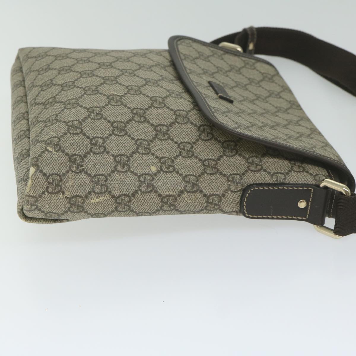 GUCCI GG Supreme Shoulder Bag PVC Leather Beige 223666 61785