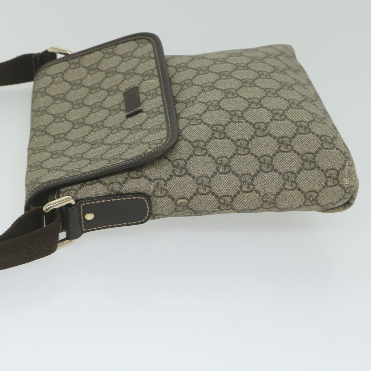 GUCCI GG Supreme Shoulder Bag PVC Leather Beige 223666 61785