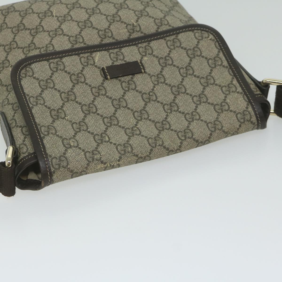 GUCCI GG Supreme Shoulder Bag PVC Leather Beige 223666 61785