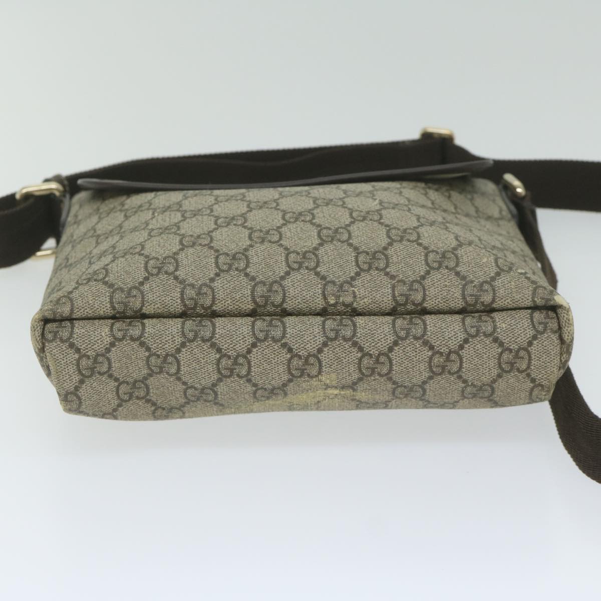 GUCCI GG Supreme Shoulder Bag PVC Leather Beige 223666 61785