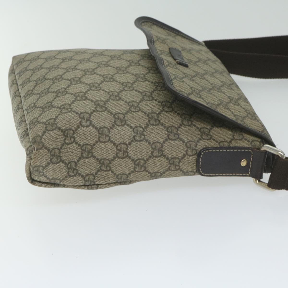 GUCCI GG Supreme Shoulder Bag PVC Leather Beige 223666 61786