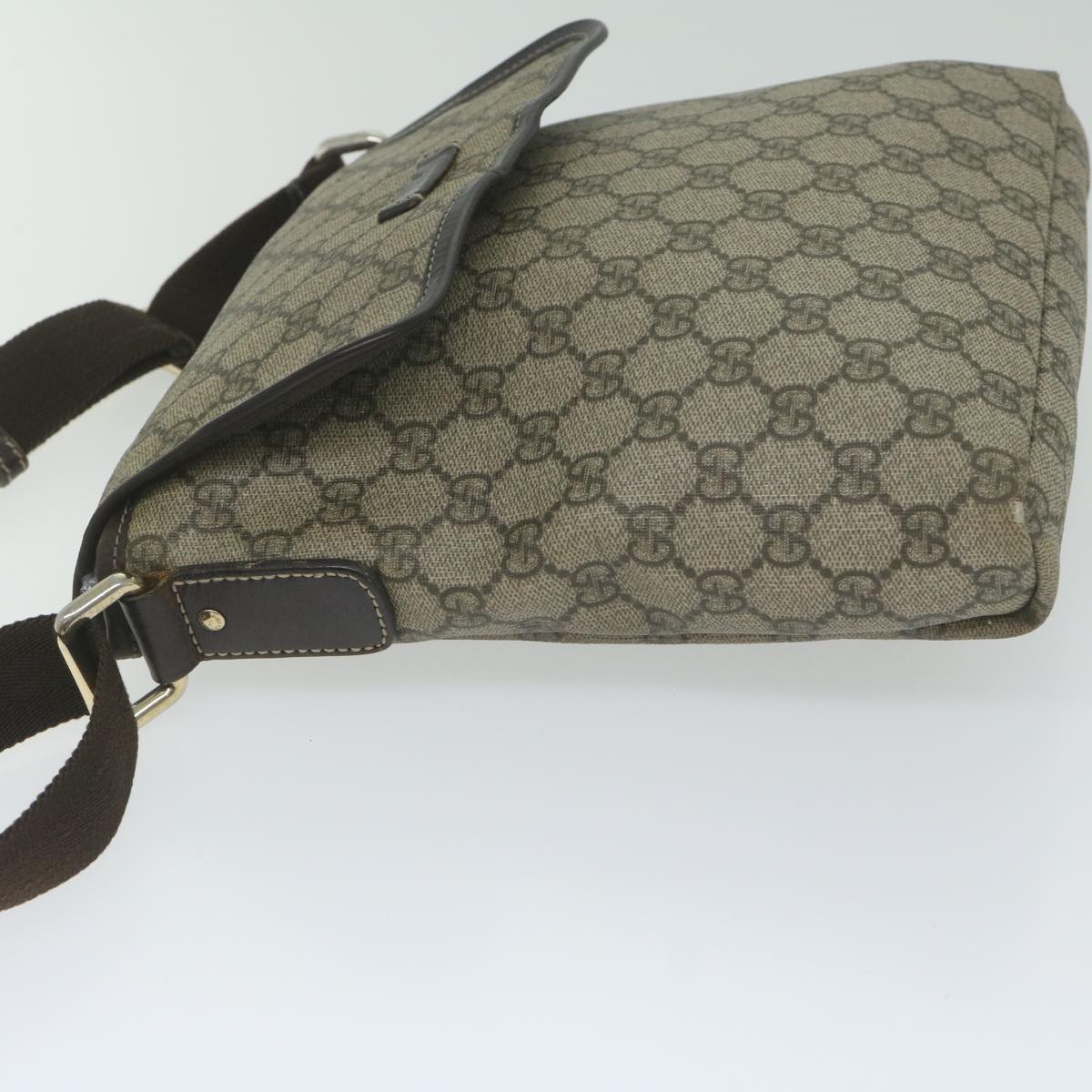 GUCCI GG Supreme Shoulder Bag PVC Leather Beige 223666 61786