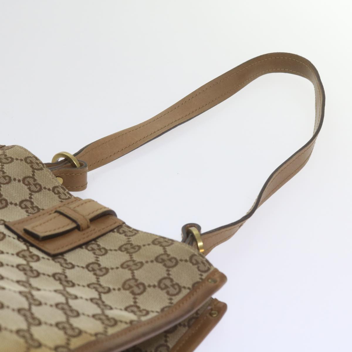 GUCCI GG Canvas Shoulder Bag Beige 110292 61802