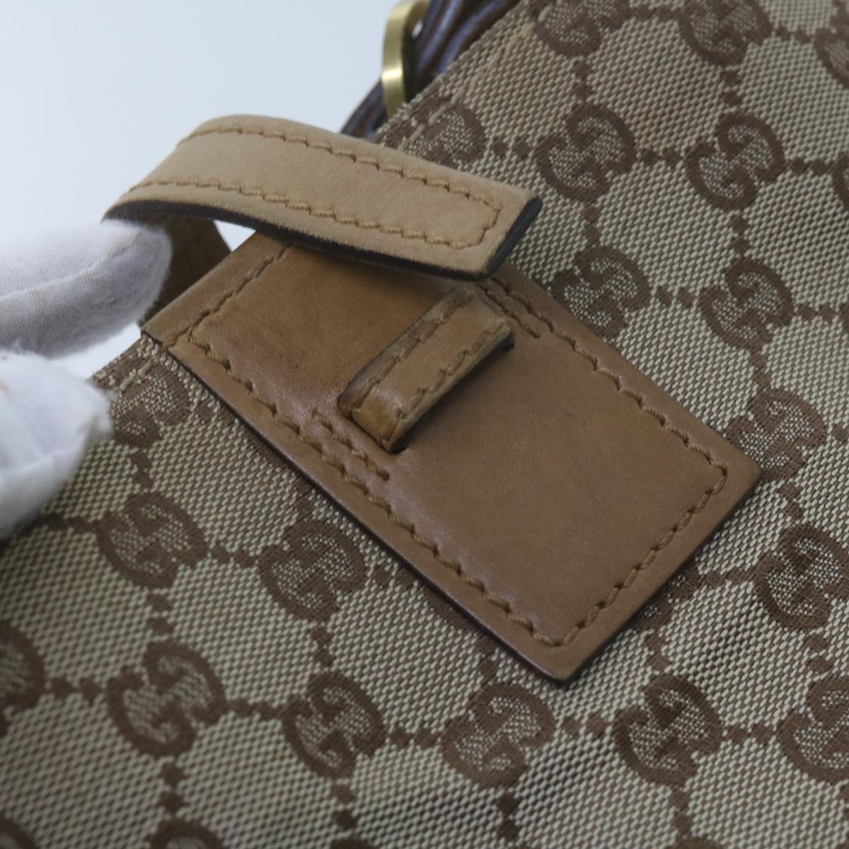 GUCCI GG Canvas Shoulder Bag Beige 110292 61802