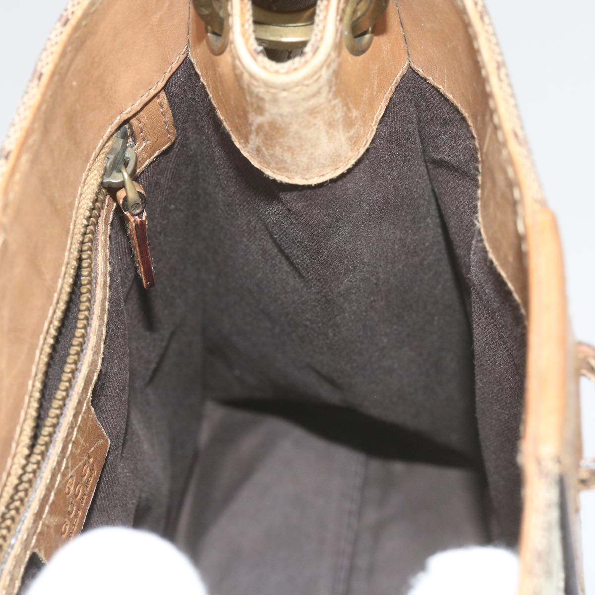 GUCCI GG Canvas Shoulder Bag Beige 110292 61802