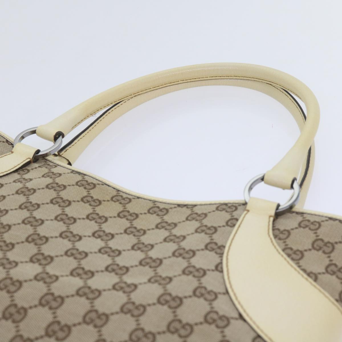 GUCCI GG Canvas Tote Bag Beige 113015 61839