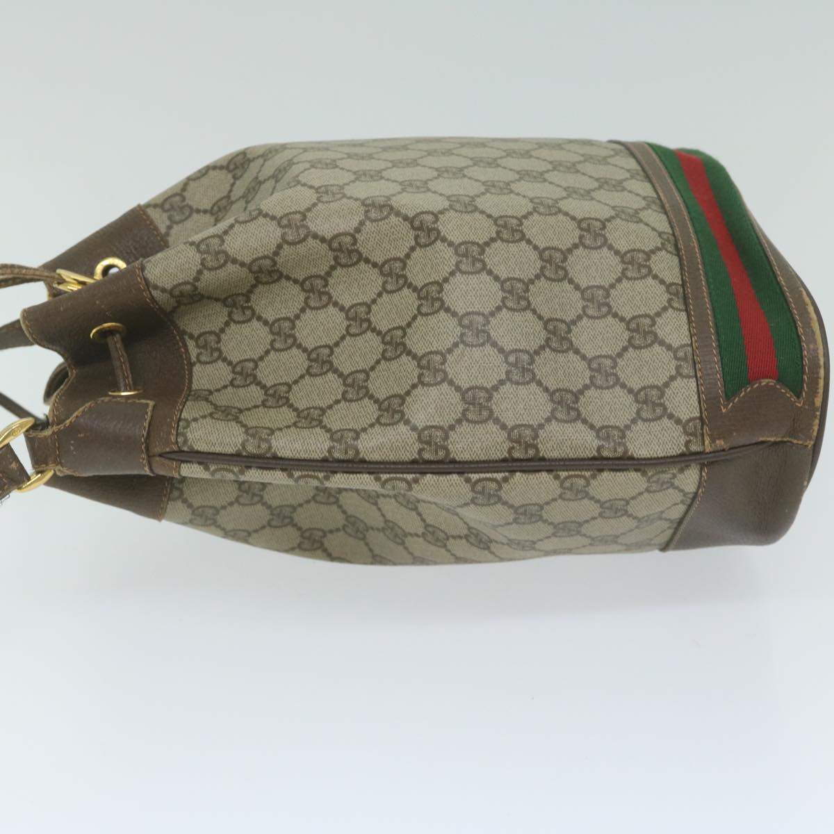 GUCCI GG Supreme Web Sherry Line Shoulder Bag Beige Red 164 02 085 61841