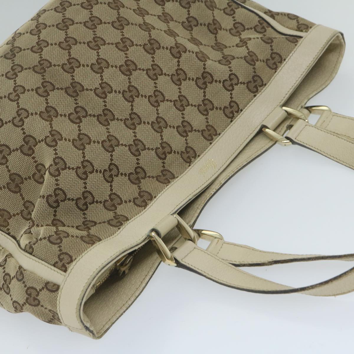 GUCCI GG Canvas Tote Bag Beige 170004 61842