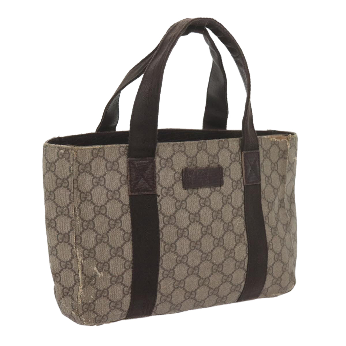 GUCCI GG Supreme Hand Bag PVC Leather Beige 141976 61845