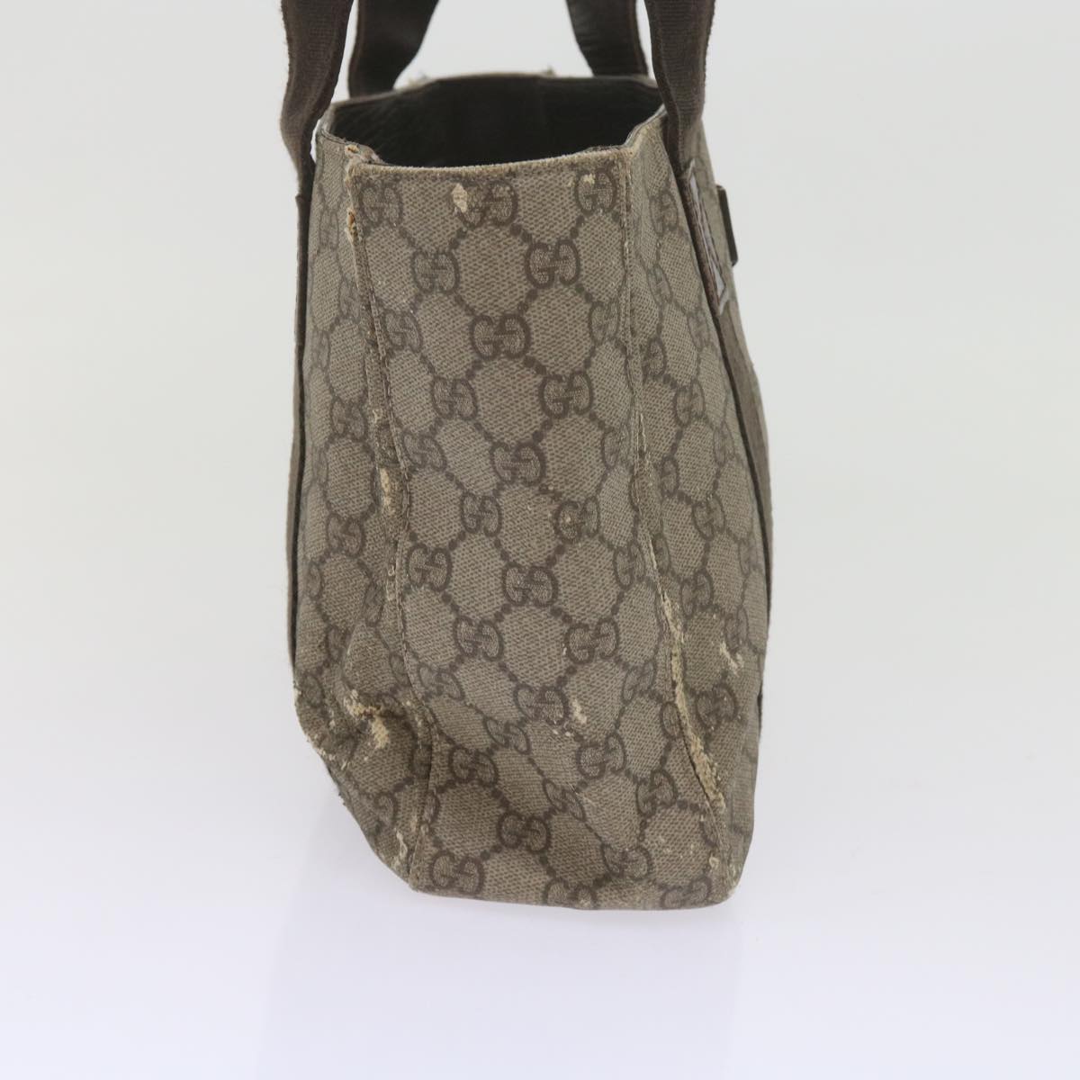 GUCCI GG Supreme Hand Bag PVC Leather Beige 141976 61845