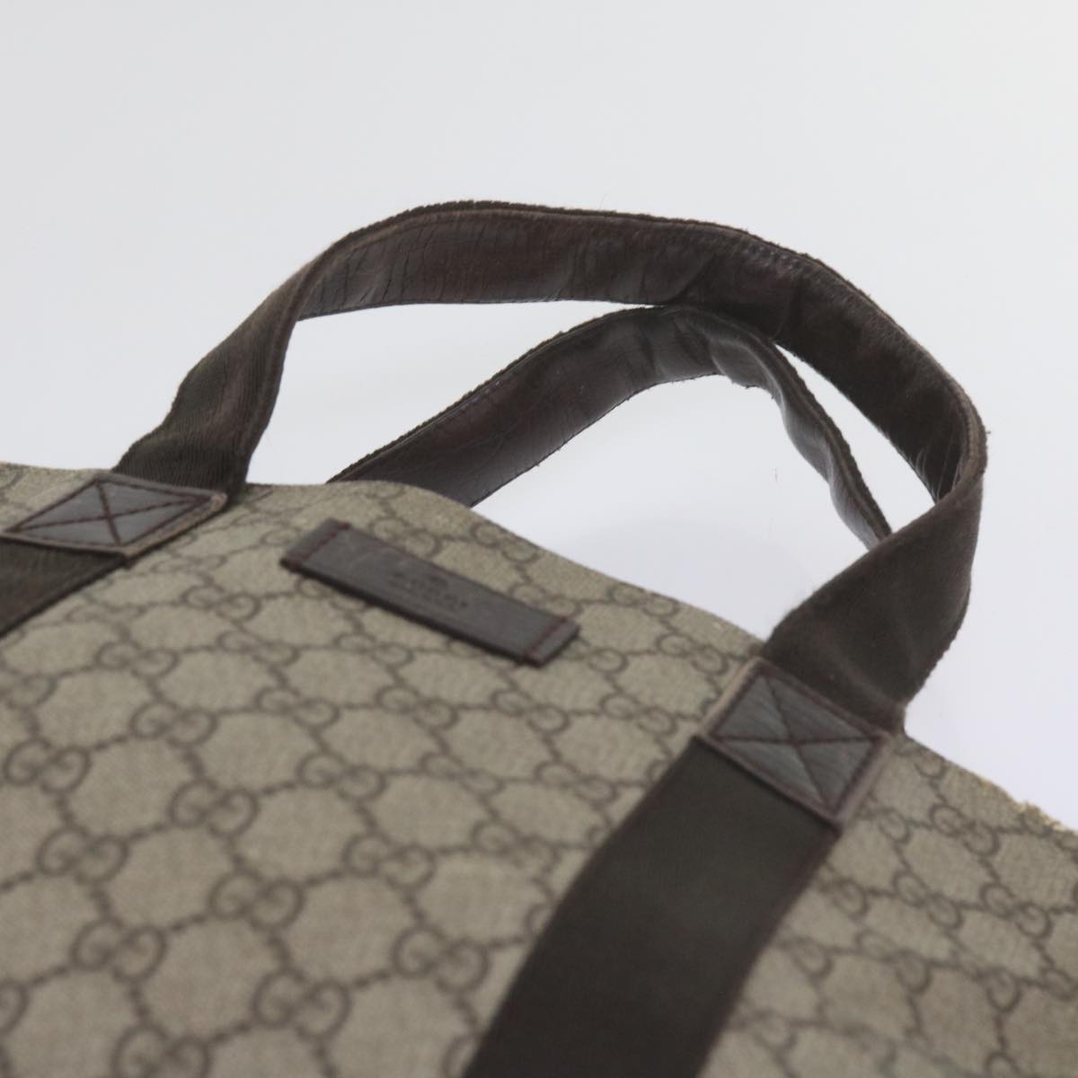 GUCCI GG Supreme Hand Bag PVC Leather Beige 141976 61845