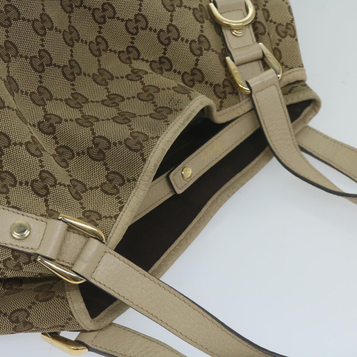 GUCCI GG Canvas Tote Bag Beige 130736 61847