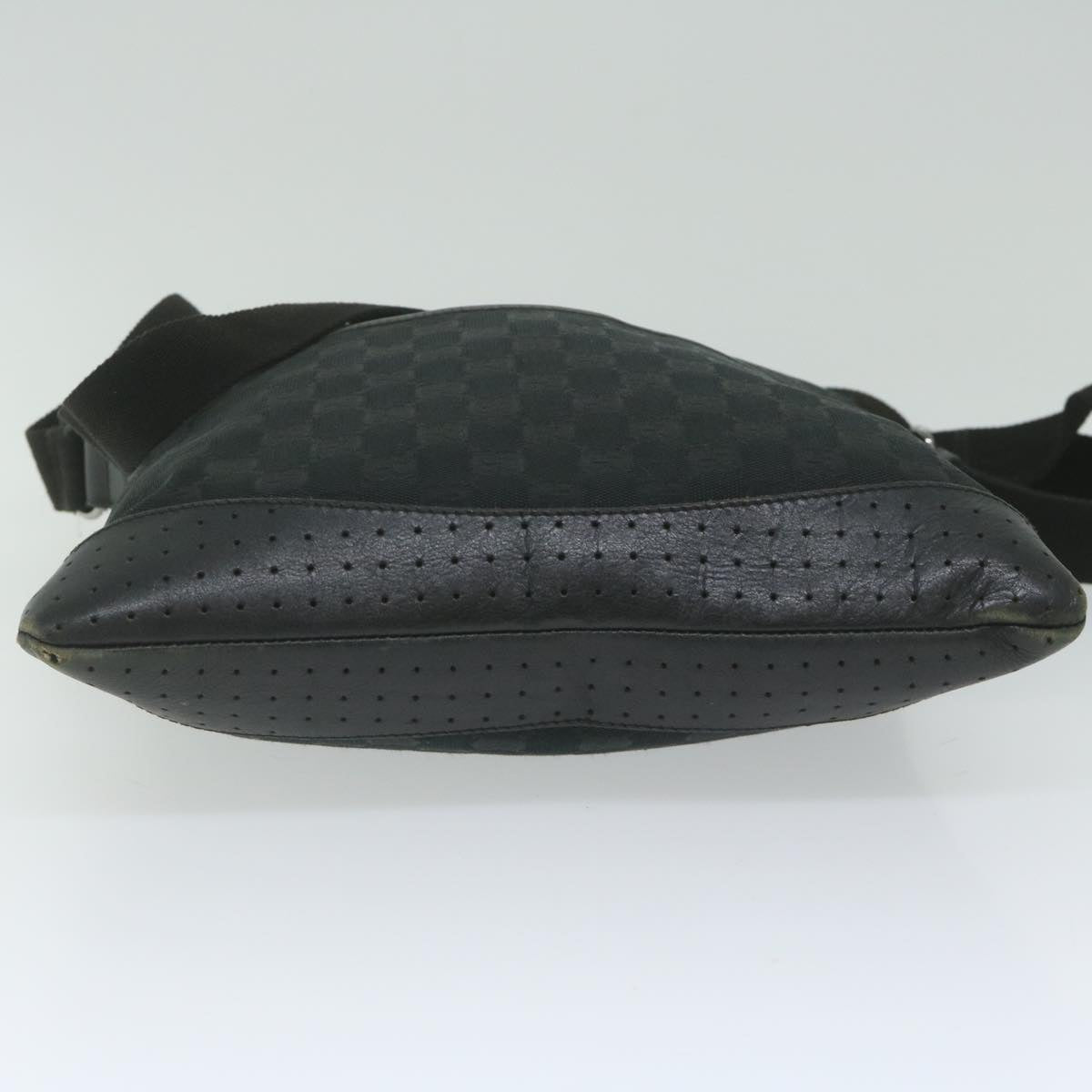 GUCCI GG Canvas Shoulder Bag Black 145857 61849