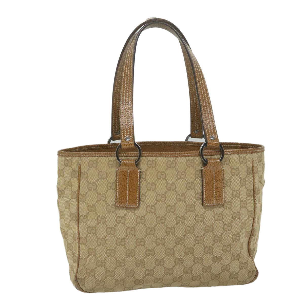 GUCCI GG Canvas Tote Bag Beige 113019 61850