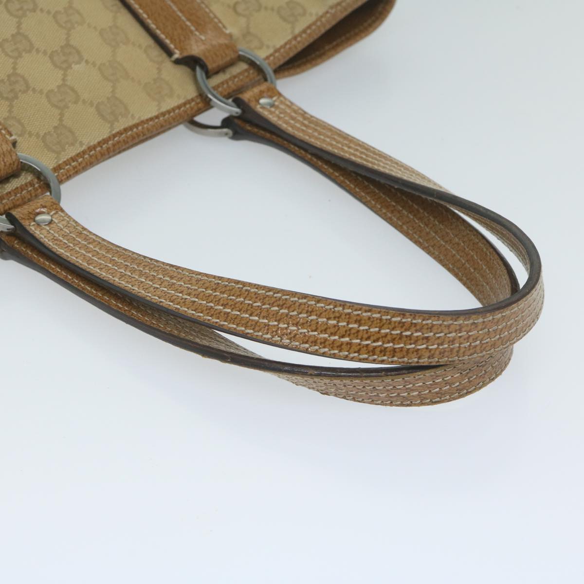 GUCCI GG Canvas Tote Bag Beige 113019 61850