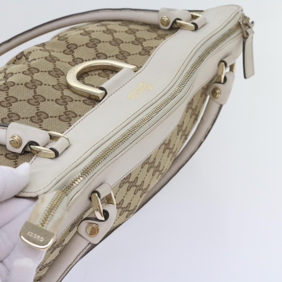 GUCCI GG Canvas Tote Bag Beige 189831 61851