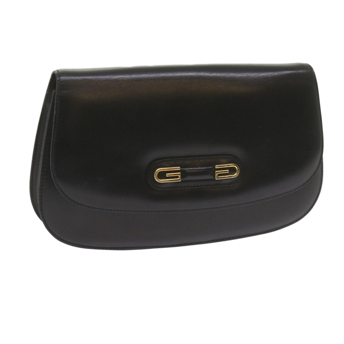 GUCCI Clutch Bag Leather Black 61894