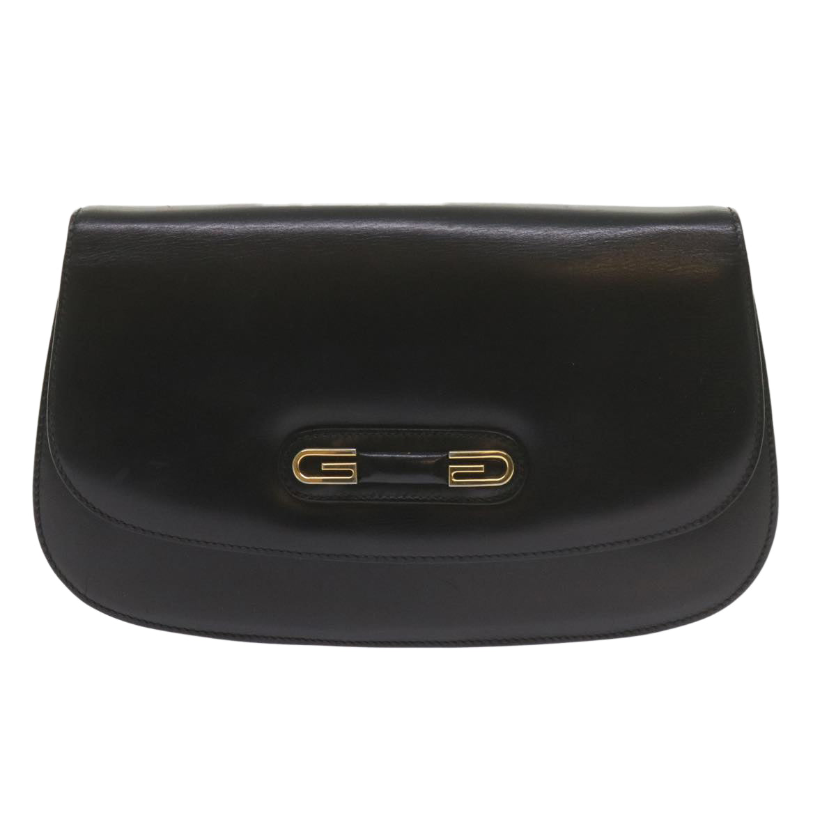 GUCCI Clutch Bag Leather Black 61894