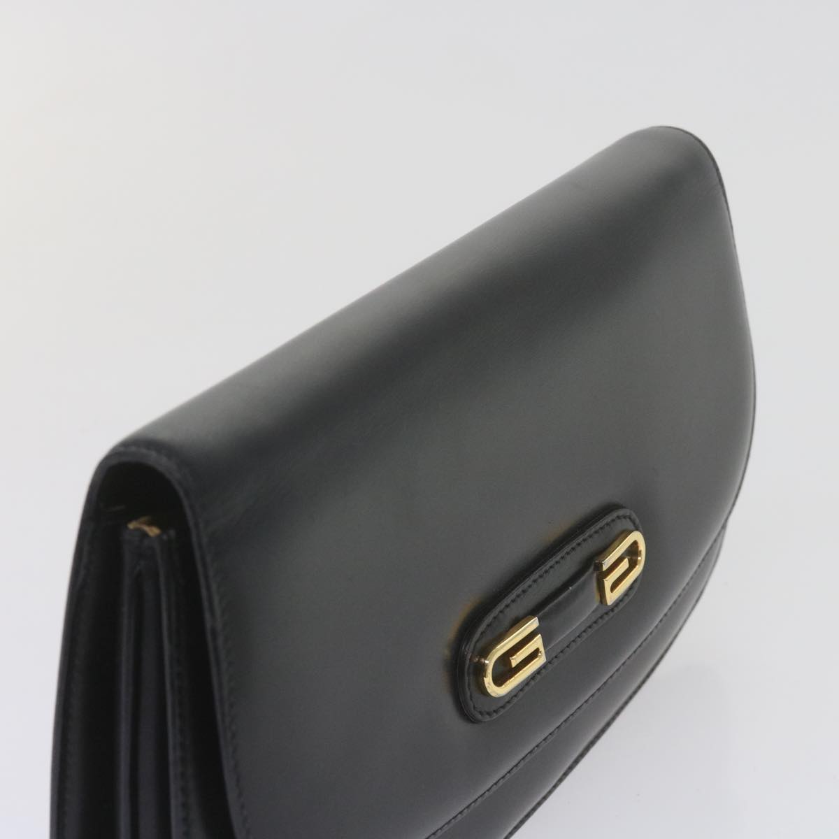 GUCCI Clutch Bag Leather Black 61894