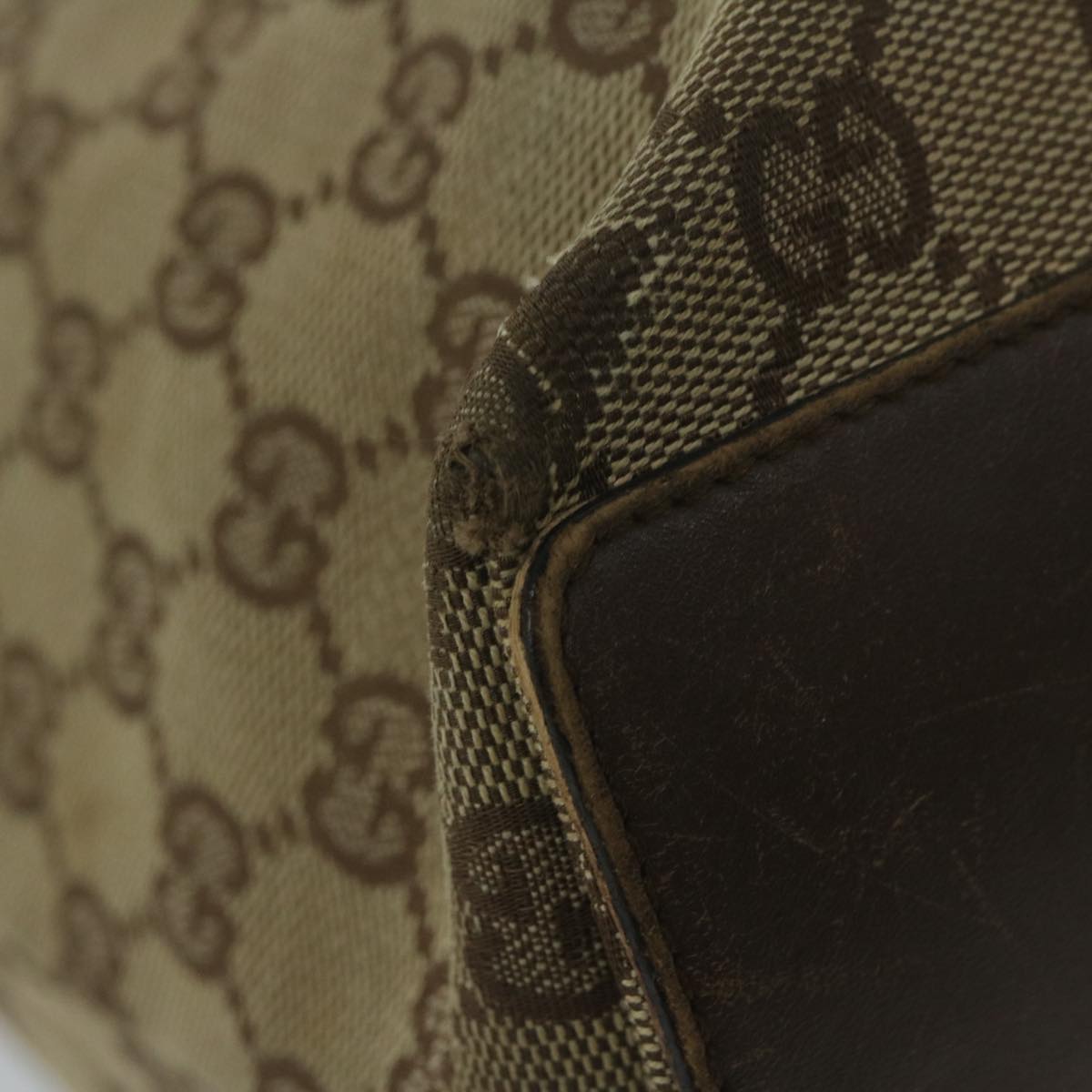 GUCCI GG Canvas Tote Bag Beige 31243 61956