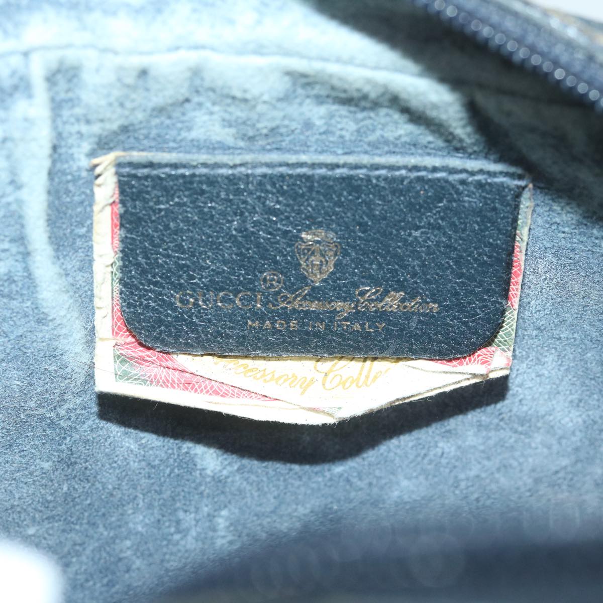 GUCCI GG Supreme Sherry Line Clutch Bag Navy Red 89 01 034 61992