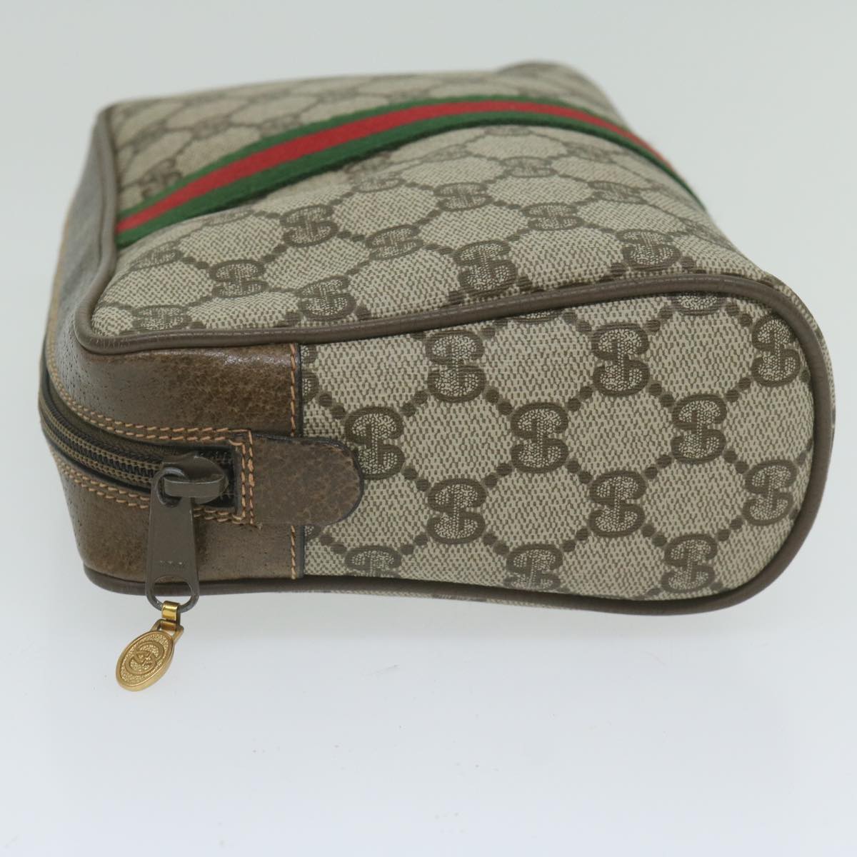 GUCCI GG Supreme Web Sherry Line Clutch Bag Beige Red Green 63 01 012 61993
