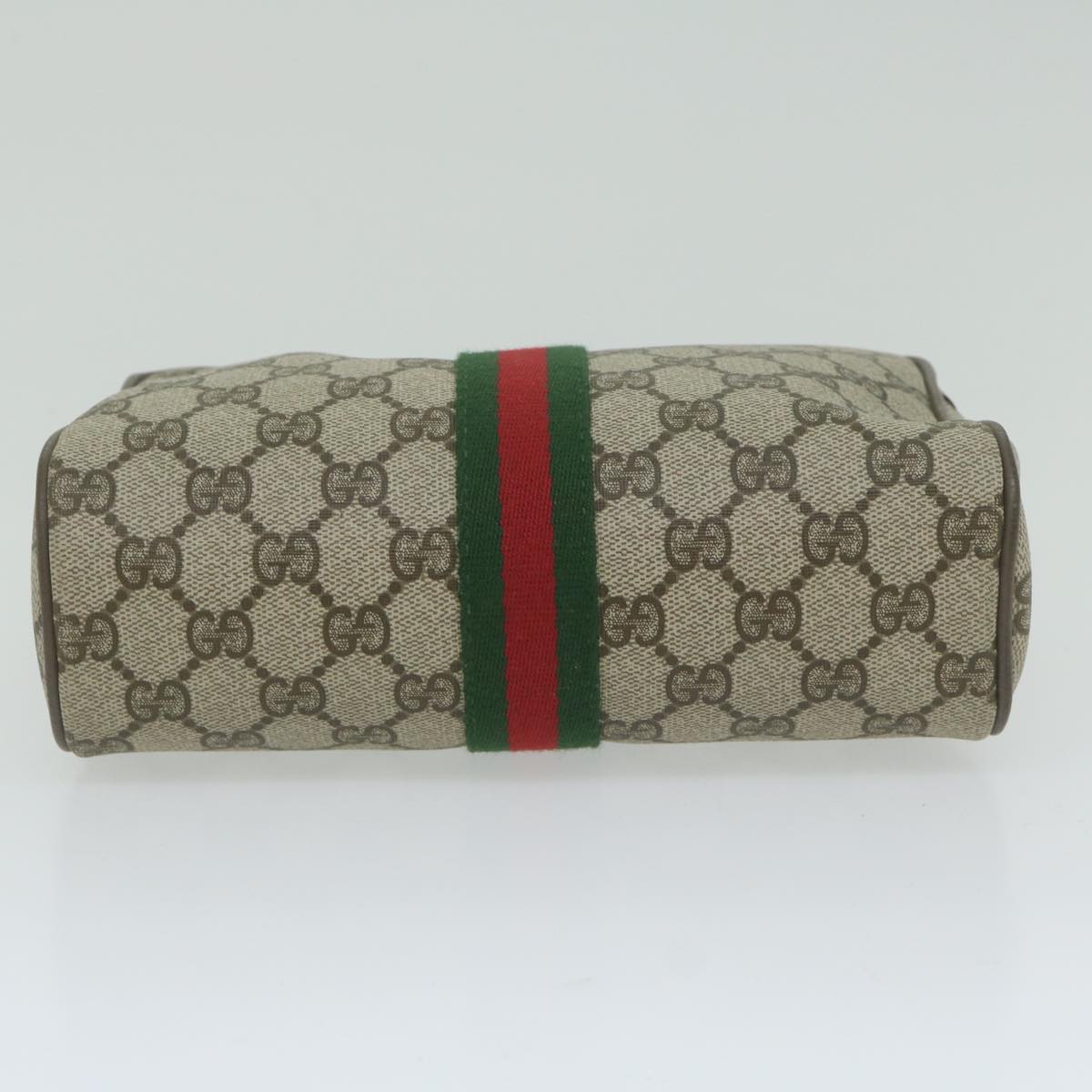 GUCCI GG Supreme Web Sherry Line Clutch Bag Beige Red Green 63 01 012 61993
