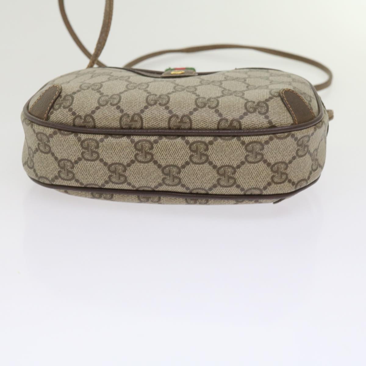 GUCCI GG Supreme Web Sherry Line Shoulder Bag Beige Red 89 02 066 61995