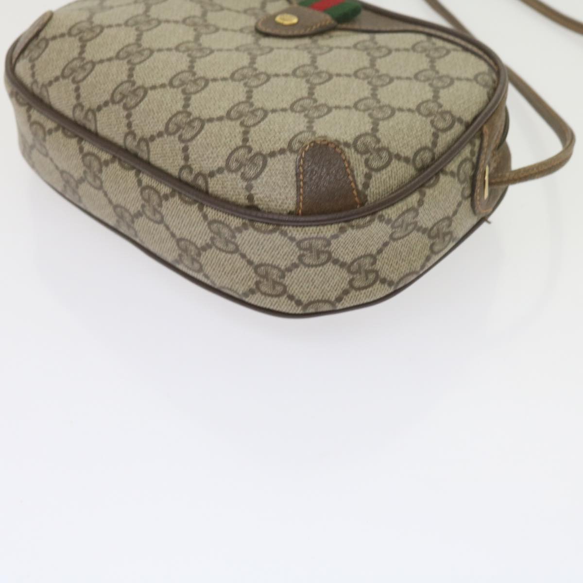 GUCCI GG Supreme Web Sherry Line Shoulder Bag Beige Red 89 02 066 61995