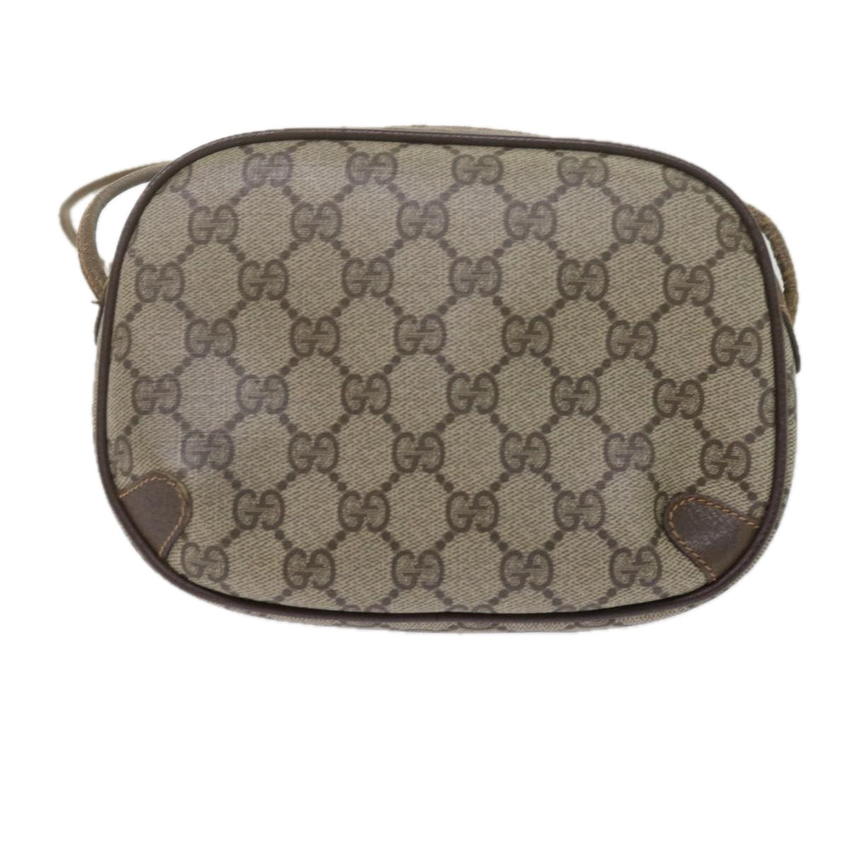 GUCCI GG Supreme Web Sherry Line Shoulder Bag Beige Red 89 02 066 61995