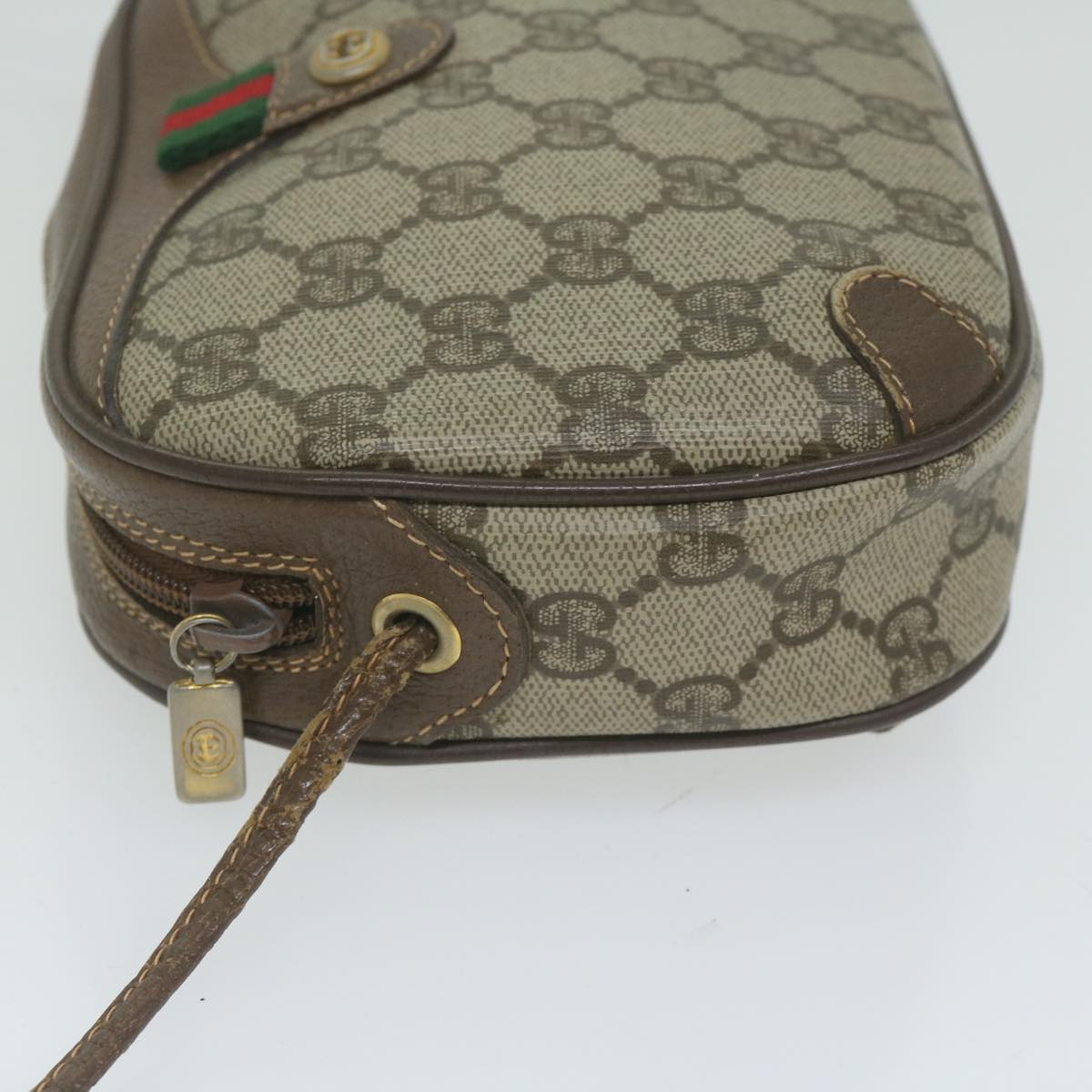 GUCCI GG Supreme Web Sherry Line Shoulder Bag Red Beige 89 02 066 61996