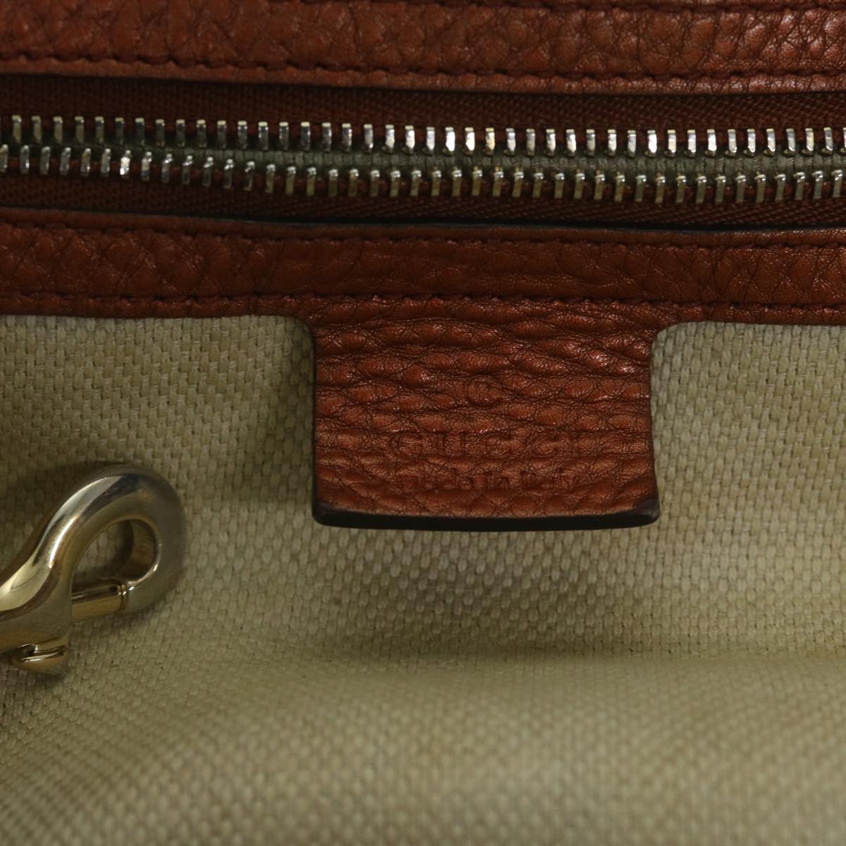 GUCCI Soho Tote Bag Leather Bronze 282309 62081