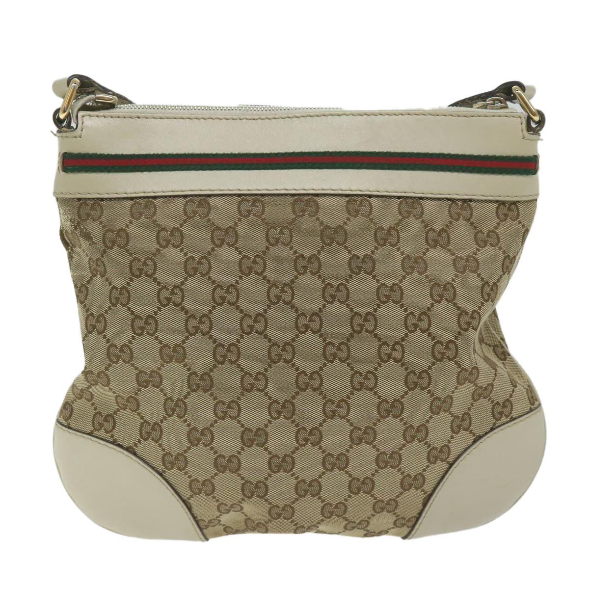GUCCI GG Canvas Web Sherry Line Shoulder Bag Beige Red Green 257065 62082